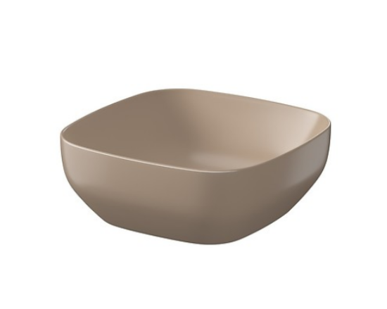Meissen Keramika umywalka nablatowa FARVA 40x40 cm kwadratowa cappuccino matowy