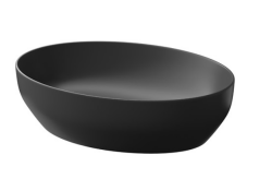 Meissen Keramik umywalka nablatowa FARVA 50x38 cm elipsa antracyt matowy