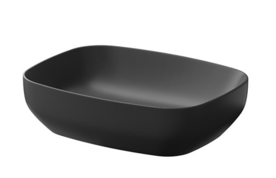 Meissen Keramika umywalka nablatowa FARVA 50x38 cm prostokątna antracyt matowy