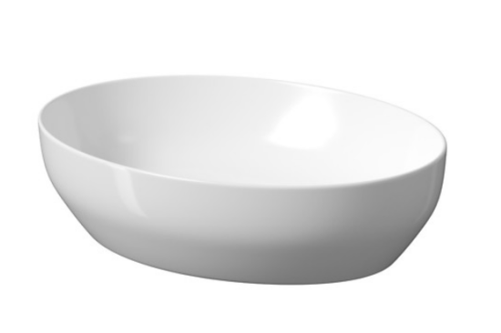 Meissen Keramika umywalka nablatowa FARVA 50x38 cm elipsa biały połysk