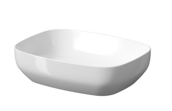 Meissen Keramika umywalka nablatowa FARVA 50x38 cm prostokątna biały połysk