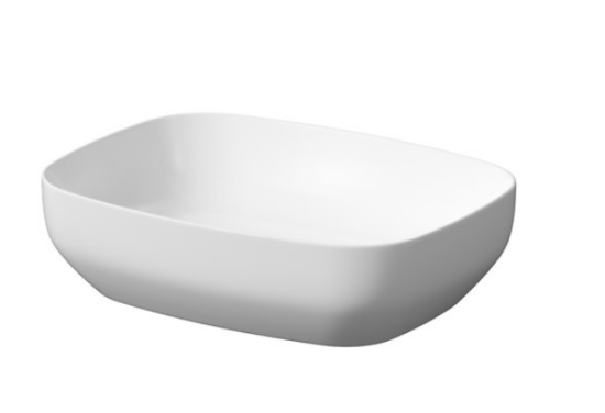 Meissen Keramik umywalka nablatowa FARVA 50x38 cm prostokątna biały mat