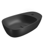 Meisen Keramik umywalka nablatowa KONTRA 60 cm z pólką z otworem na armaturę czarny mat
