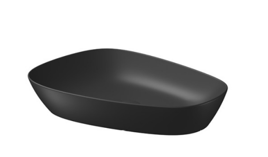 Meisen Keramik umywalka nablatowa KONTRA 60 cm czarny mat