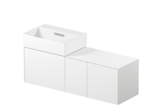 Meissen Keramik konsola meblowa REDA 125 cm lewa biała matowa