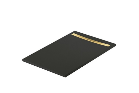 Meissen Keramik brodzik prostokątny KONTRA 120x90 cm czarny maskownica odpływu złota