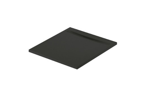 Meissen Keramik brodzik prostokątny KONTRA 100x90 cm czarny maskownica odpływu czarna
