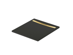 Meissen Keramik brodzik prostokątny KONTRA 100x90 cm czarny maskownica odpływu złota