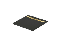Meissen Keramik brodzik kwadratowy KONTRA 90x90 cm czarny maskownica odpływu złota