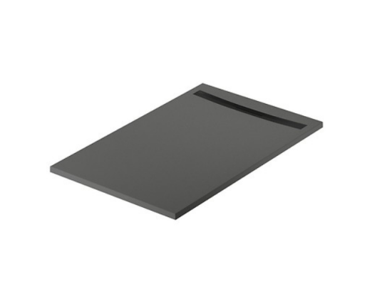 Meissen Keramik brodzik prostokątny KONTRA 140x90 cm grafit maskownica odpływu czarna