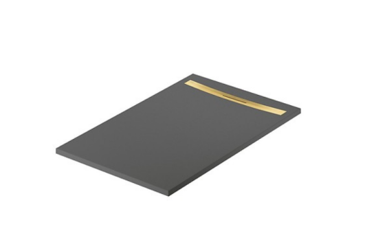 Meissen Keramik brodzik prostokątny KONTRA 140x90 cm grafit maskownica odpływu złota