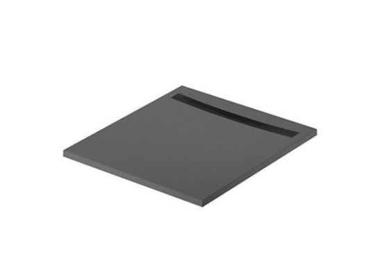 Meissen Keramik brodzik kwadratowy KONTRA 90x90 cm grafit maskownica odpływu czarna