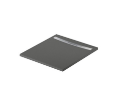 Meissen Keramik brodzik prostokątny KONTRA 100x90 cm grafit maskownica odpływu stal szczotkowana