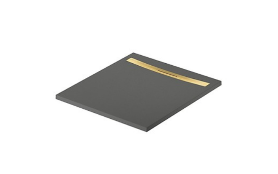 Meissen Keramik brodzik prostokątny KONTRA 100x90 cm grafit maskownica odpływu złota