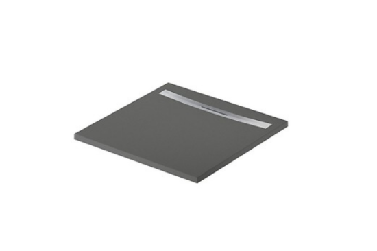 Meissen Keramik brodzik kwadratowy KONTRA 90x90 cm grafit maskownica odpływu stal szczotkowana