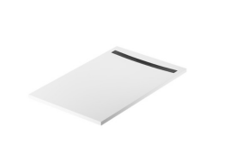 Meissen Keramik brodzik prostokątny KONTRA 140x90 cm biały maskownica odpływu czarna