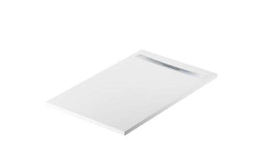 Meissen Keramik brodzik prostokątny KONTRA 120x90 cm biały maskownica odpływu stal szczotkowana