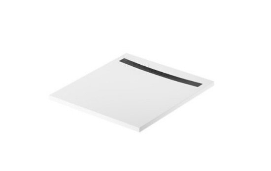 Meissen Keramik brodzik prostokątny KONTRA 100x90 cm biały maskownica odpływu czarna