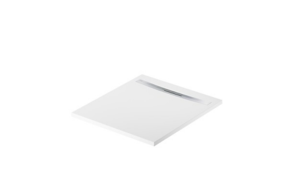 Meissen Keramik brodzik prostokątny KONTRA 100x90 cm biały maskownica odpływu stal szczotkowana