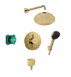 Hansgrohe zestaw prysznicowy podtynkowy Crometta S złoto szczotkowane