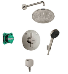 Hansgrohe zestaw natryskowy podtynkowy Crometta S nikiel szczotkowany 