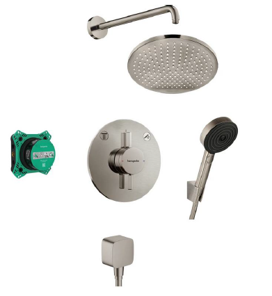 Hansgrohe zestaw natryskowy podtynkowy Crometta S nikiel szczotkowany 